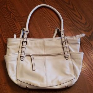 Tignanello white leather handbag